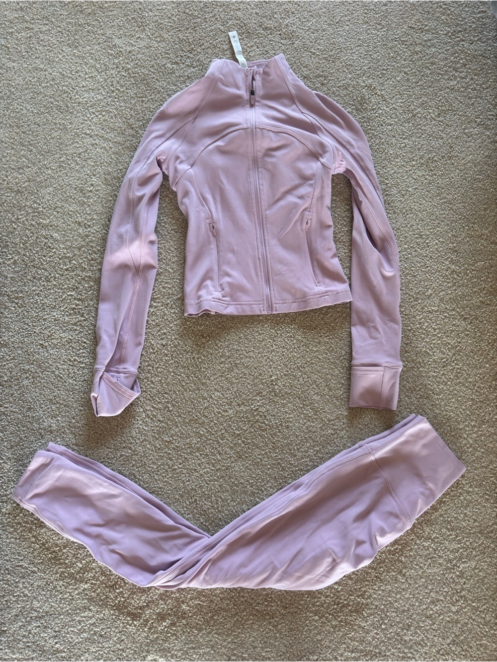 lululemon athletica Soft Pink Align Jacket with Matching Leggings